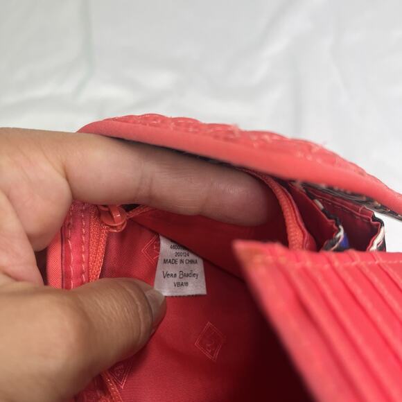 Vera Bradley Neon Orange Trifold Quilted Wallet, casual, classic, functional - Picture 7 of 11